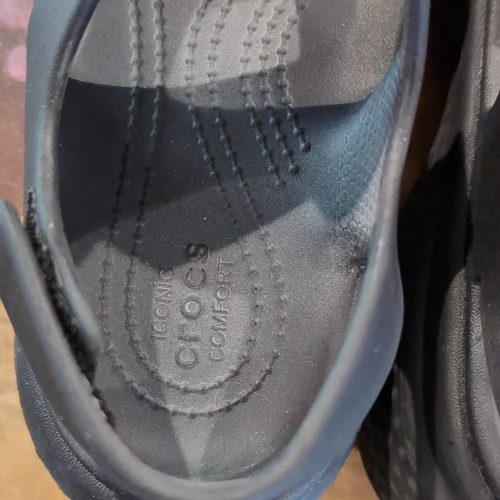 CROCS Black Platform Sandals - Picture 4 of 5